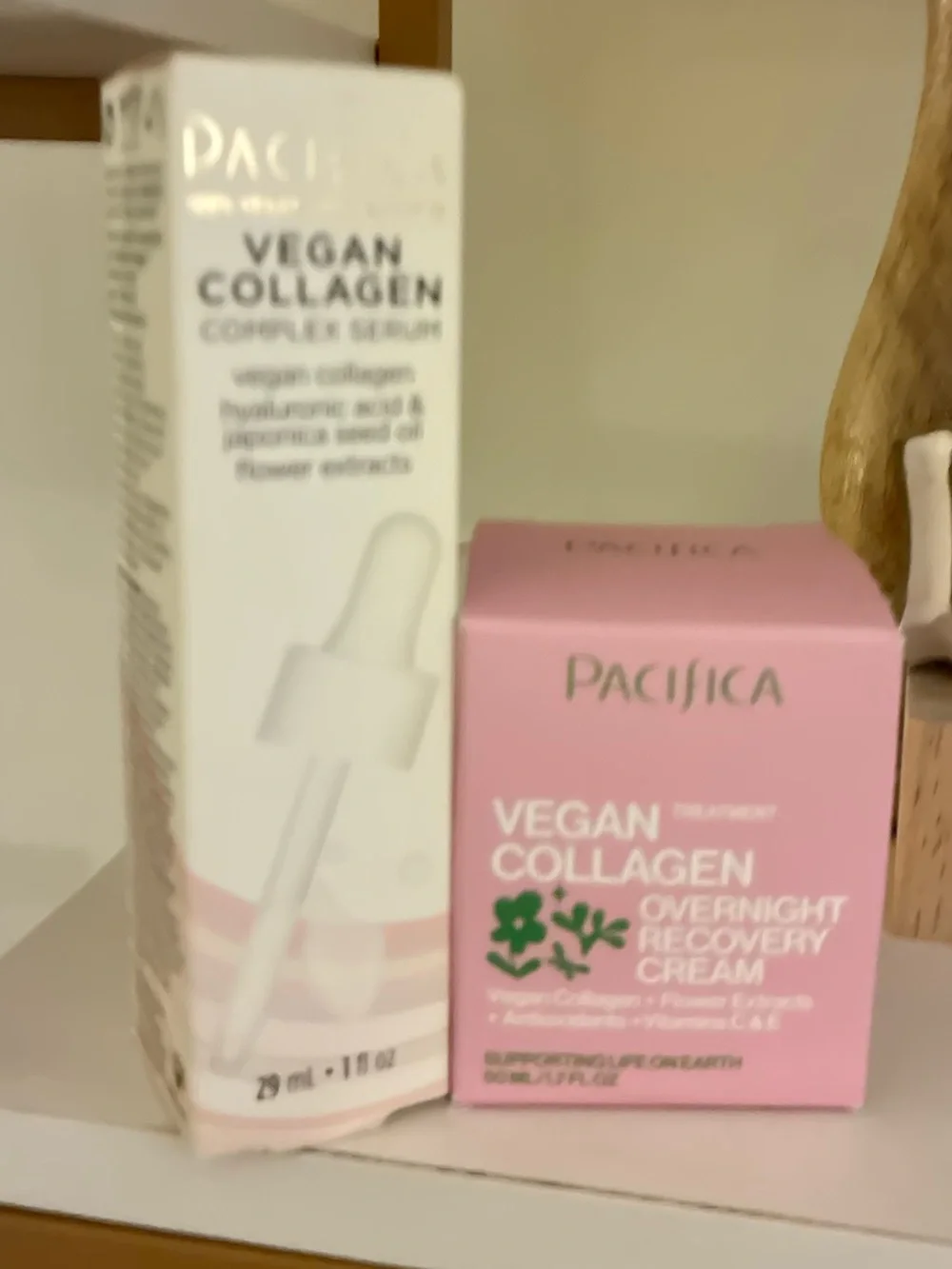 Pacifica Vegan Collagen Overnight Cream & Serum Bundle New Sealed